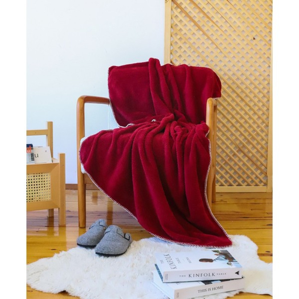 Tekstil Home Çift Taraflı Wellsoft Tv Battaniyesi 100X170CM Koltuk Şalı, Yumuşak Tüylü Peluş Polar Gri - Bordo - 100 x 170 cm Battaniye Fiyatı