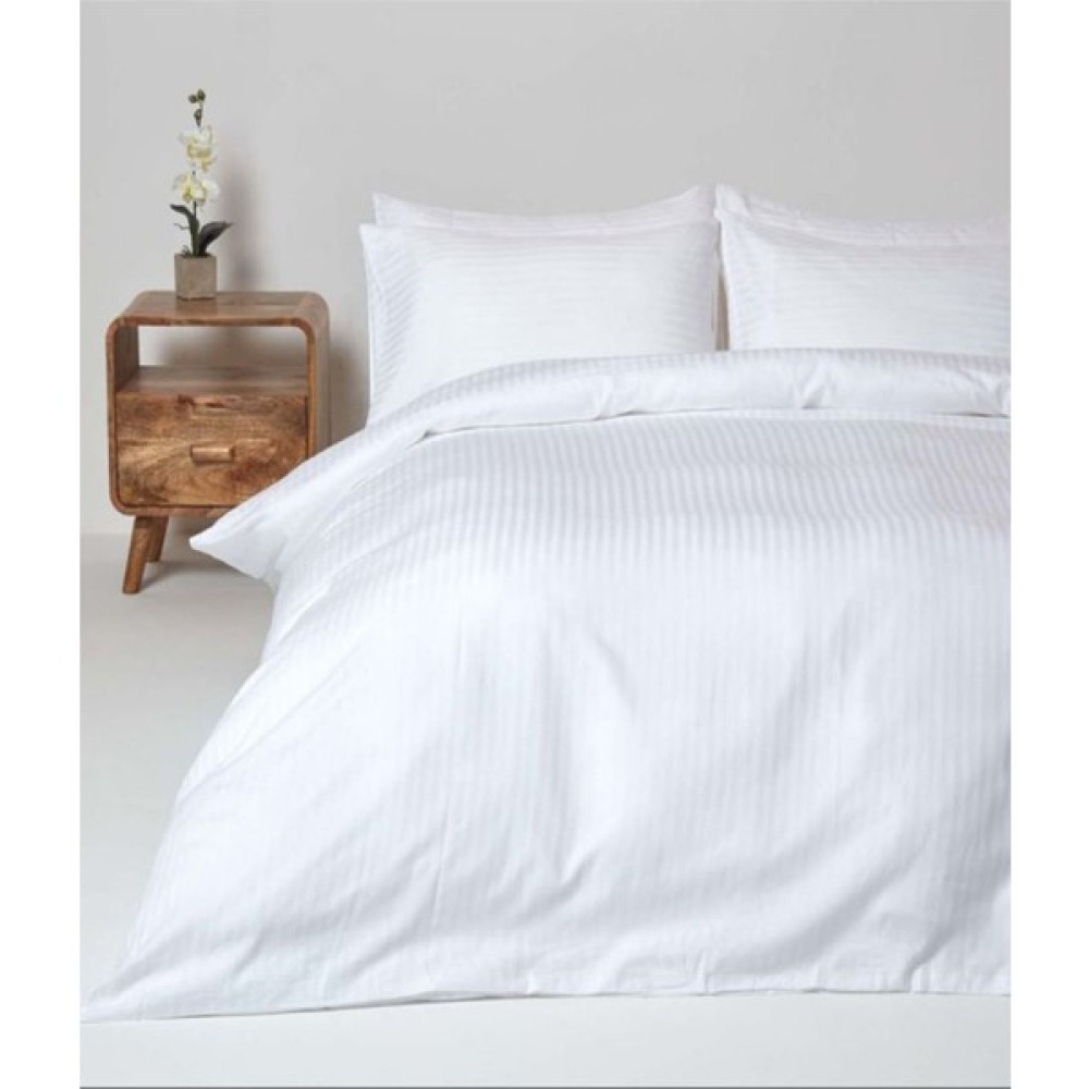 Tekstil Home Lastikli Çizgili Pamuk Saten Nevresim Takımı - 160 x 200 cm - Beyaz Nevresim Takımı Fiyatı