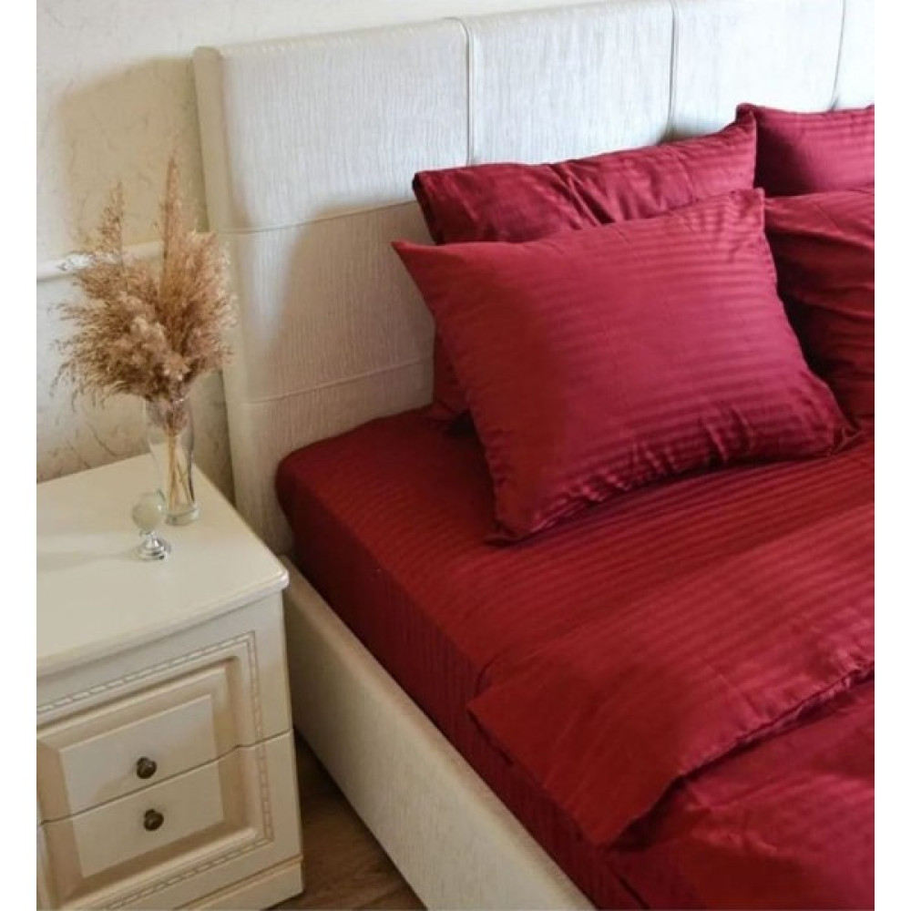Tekstil Home Lüx Otel Serisi Çift Kişilik Pamuk Saten Nevresim Takımı Çarşaf Lastikli Fitted 160 x 200 cm - Bordo Nevresim Takımı Fiyatı