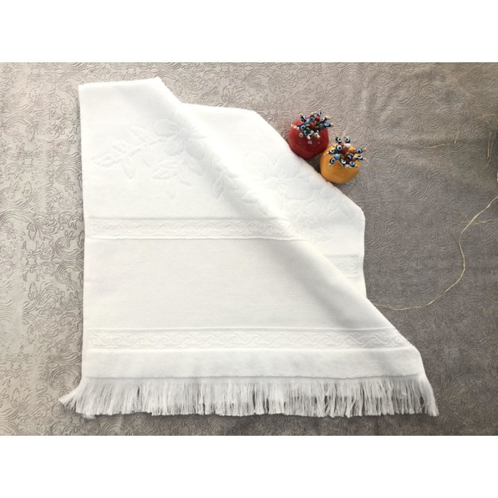 Tekstil Sepeti Etamin Havlu Beyaz 50X90 - 50 x 90 cm - Bej - Bordo El / Yüz Havlusu Fiyatı