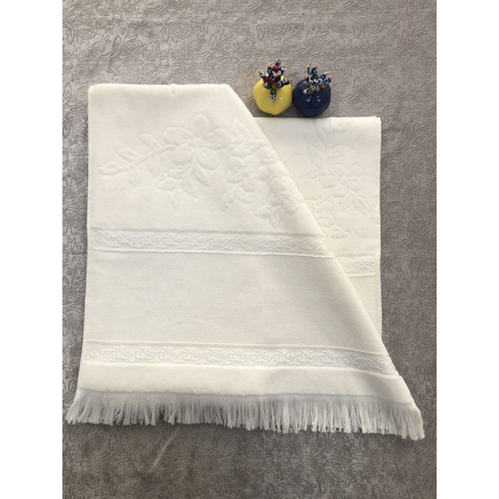 Tekstil Sepeti Etamin Havlu Krem 50X90 - 50 x 90 cm - Bej - Bordo El / Yüz Havlusu Fiyatı