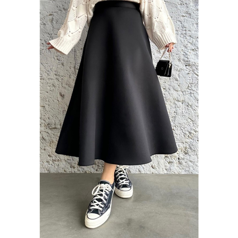 TEKSTİLATLASI Puf Scuba Siyah Etek 44 Beden Tesettür Giyim Fiyatı