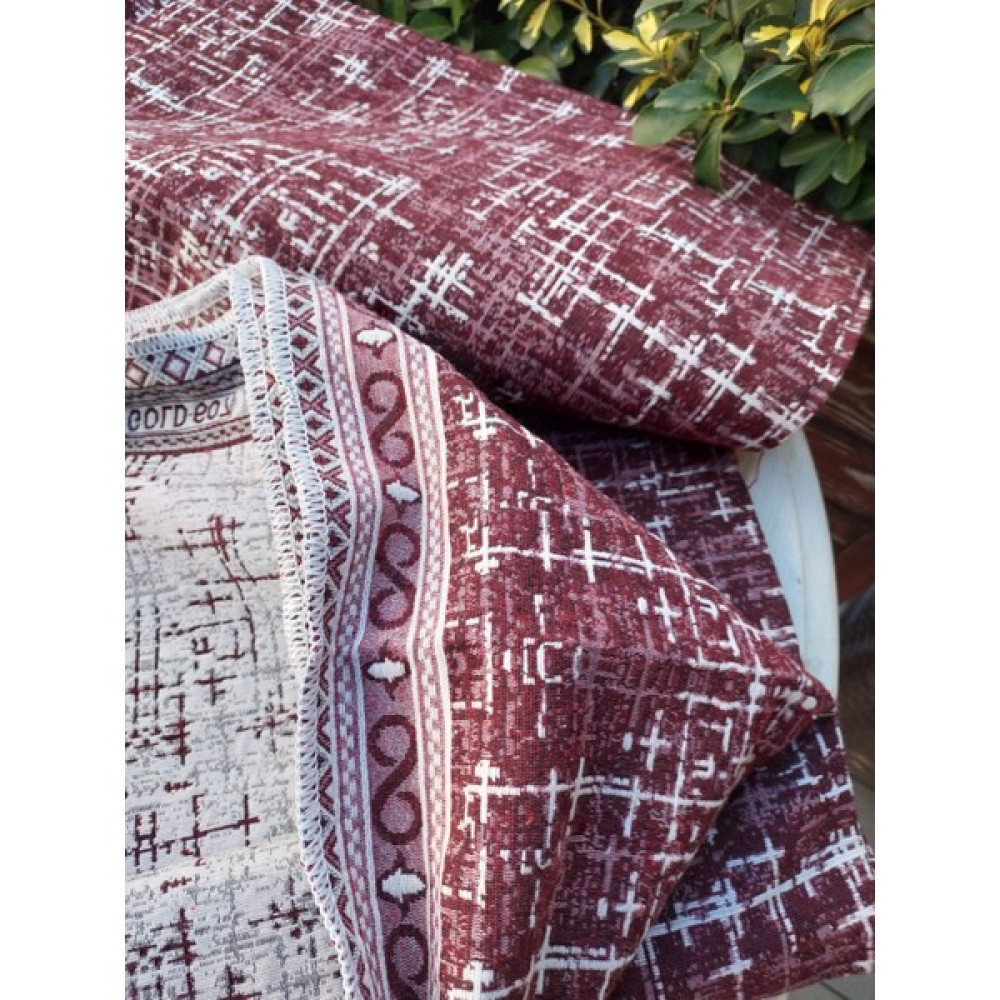 Tekstilci Halı Örtüsü 6m2 Savan 200CM En 300CM Boy - 200 x 300 cm - Bordo - Gri Salon & Oturma Odası Tekstili Fiyatı
