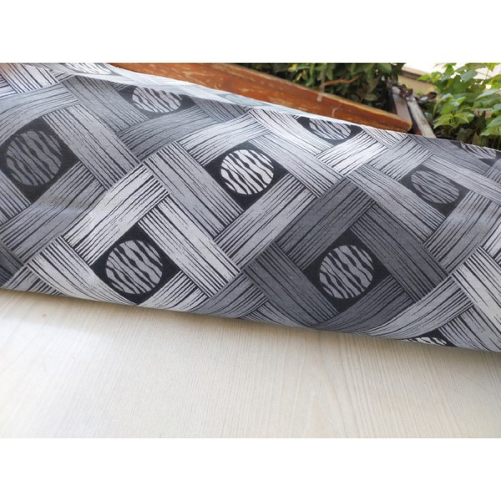 Tekstilci Metrelik Kumaş, Nevresimlik Kumaş 240 cm Desenli Kumaş - 1 m - 08 - Siyah - Gri Kumaşlar Fiyatı