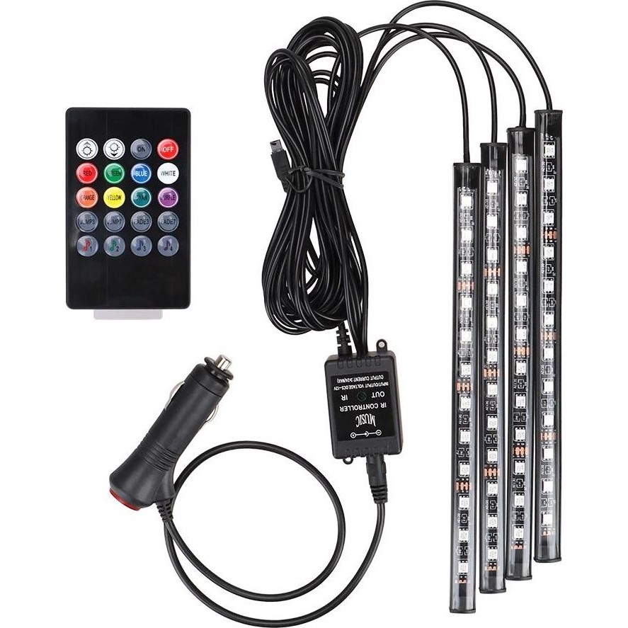 Tekstore 12 Ledli Ayak Altı LED Sese Duyarlı Rgb Kumandalı LED Ledli Lambalar Fiyatı