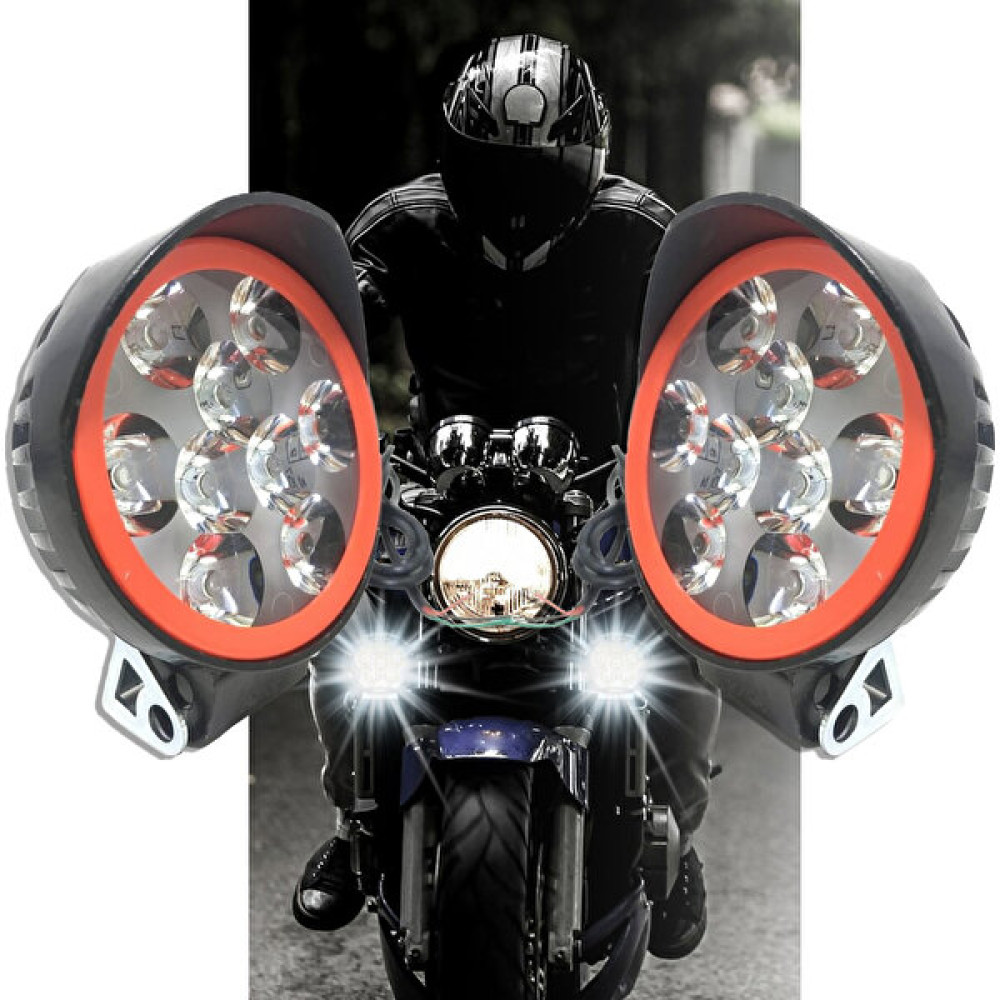Tekstore Motosiklet 9 Ledli Sis Farı Çakar Modlu 2 Adet 12V LED Far Motorsiklet Lambaları Fiyatı