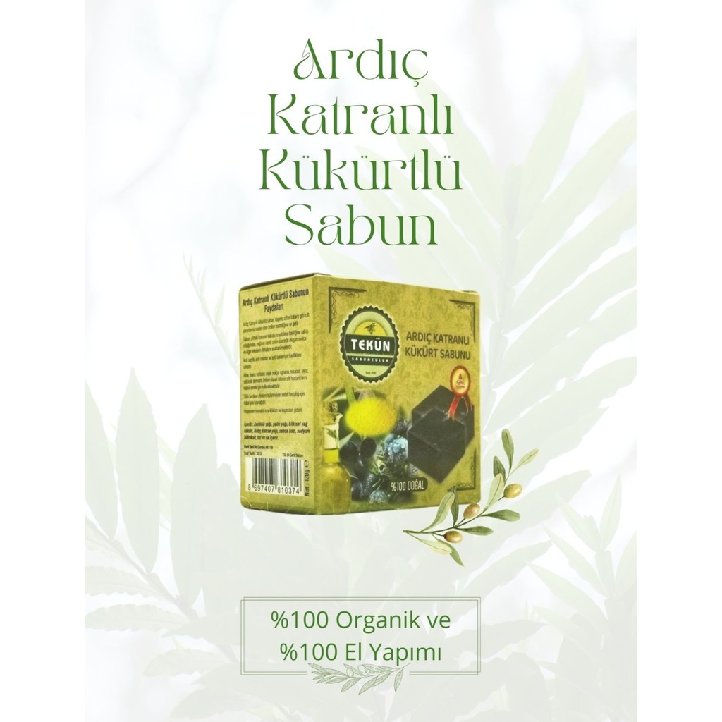 Tekün Sabun 100 gr Ardıç Katranlı + Kükürtlü Organik Sabun Diğer Fiyatı