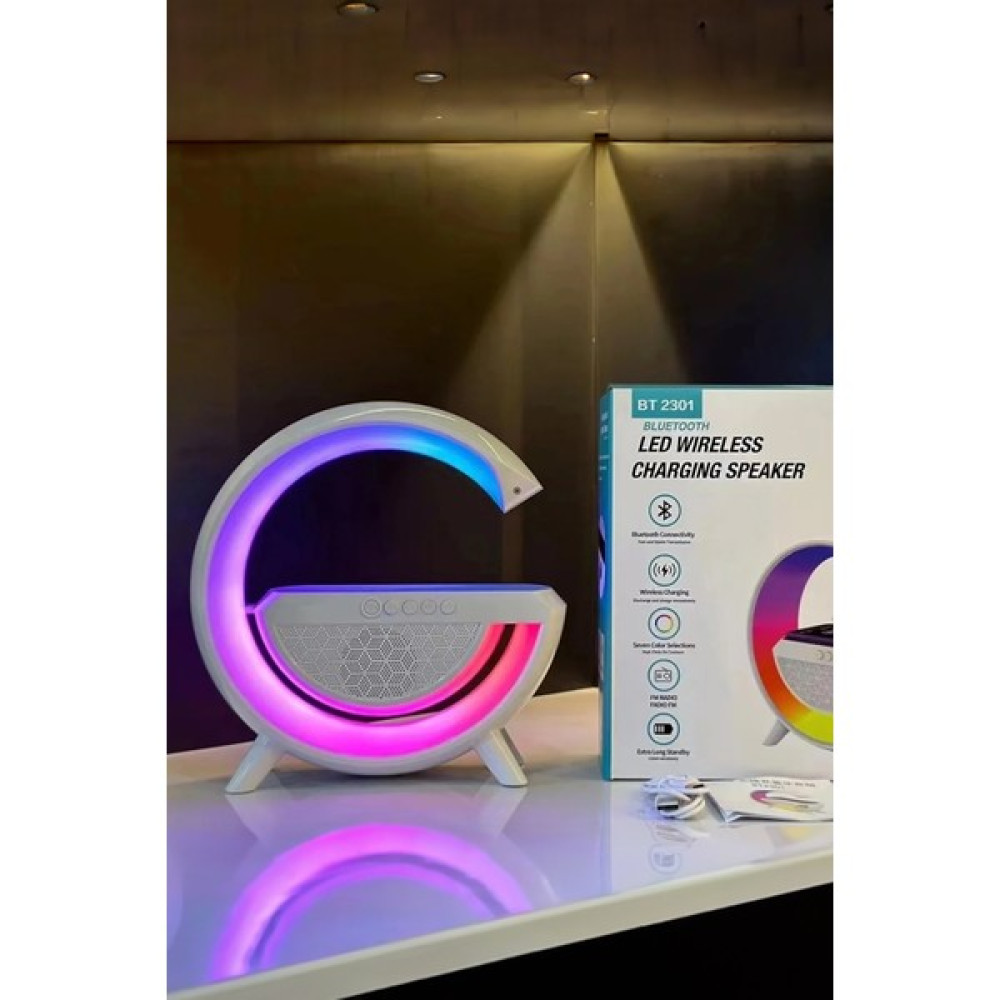 Telekspertiz Kablosuz Telefon Şarj Bluetooth Hoparlör Istasyonu Ses Rgb Atmosfer Gece Işık BT-2301 - Beyaz Bluetooth Hoparlör Fiyatı