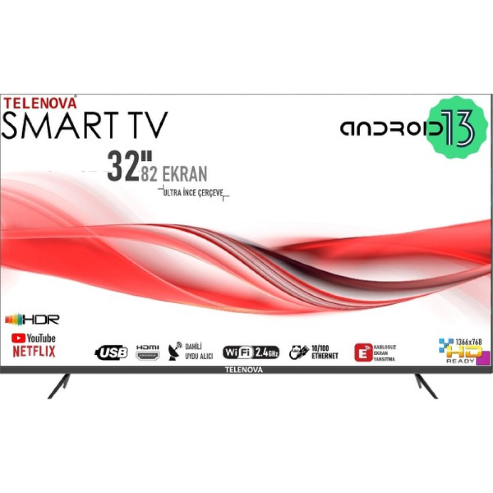 Telenova Revo 32" 82 Ekran Android Smart LED TV(Çerçevesiz) Televizyonlar Fiyatı