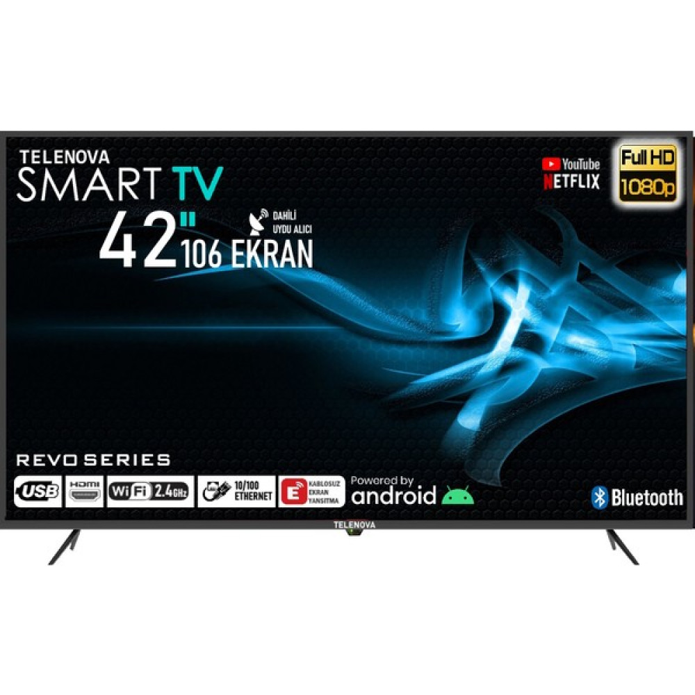 Telenova Revo 42" 106 Ekran Uydu Alıcılı Android Smart LED TV Televizyonlar Fiyatı