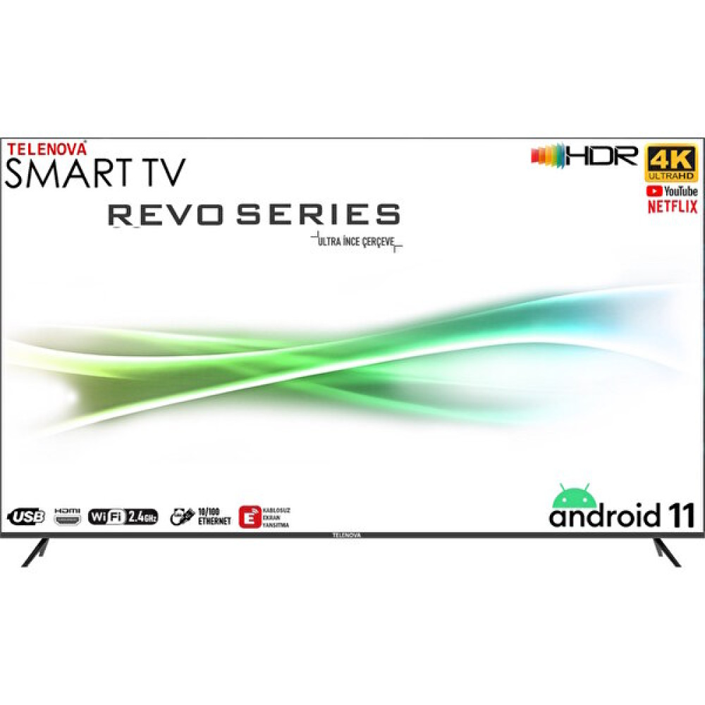 Telenova Revo 50" 127 Ekran Frameless 4K Ultra HD Android Smart LED TV Televizyonlar Fiyatı