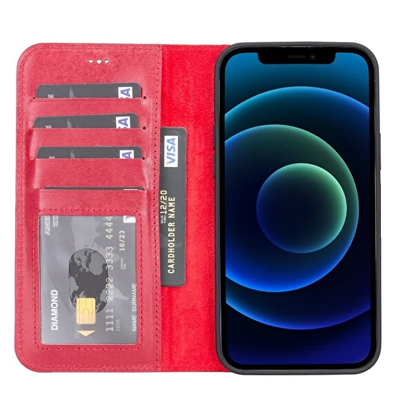 Teleplus iPhone 11 Hakiki Deri 2-1 Kartlıklı Cüzdan Kırmızı Kılıf Telefon Kılıfı Fiyatı
