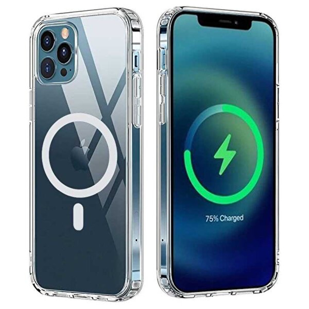 Teleplus iPhone 12 Pro Max Kılıf Manyetik Kristal Wireless Destekli Sert Kapak Silikon + 10000 mAh Magsafeli Powerbank Lacivert Telefon Kılıfı Fiyatı