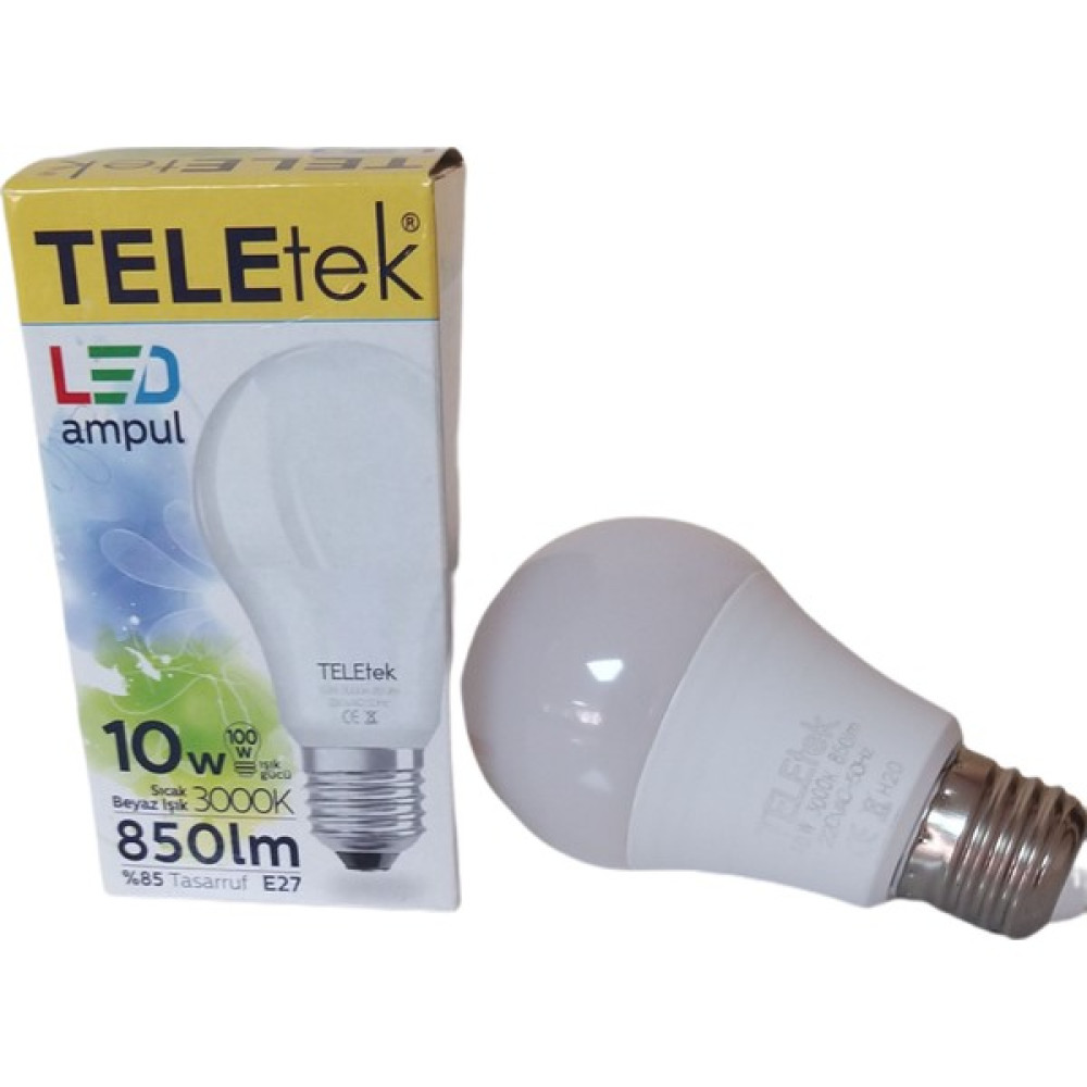 Teletek LED Ampul Sıcak Beyaz Işık 3000K 850 Lm Led Aydınlatmalar Fiyatı