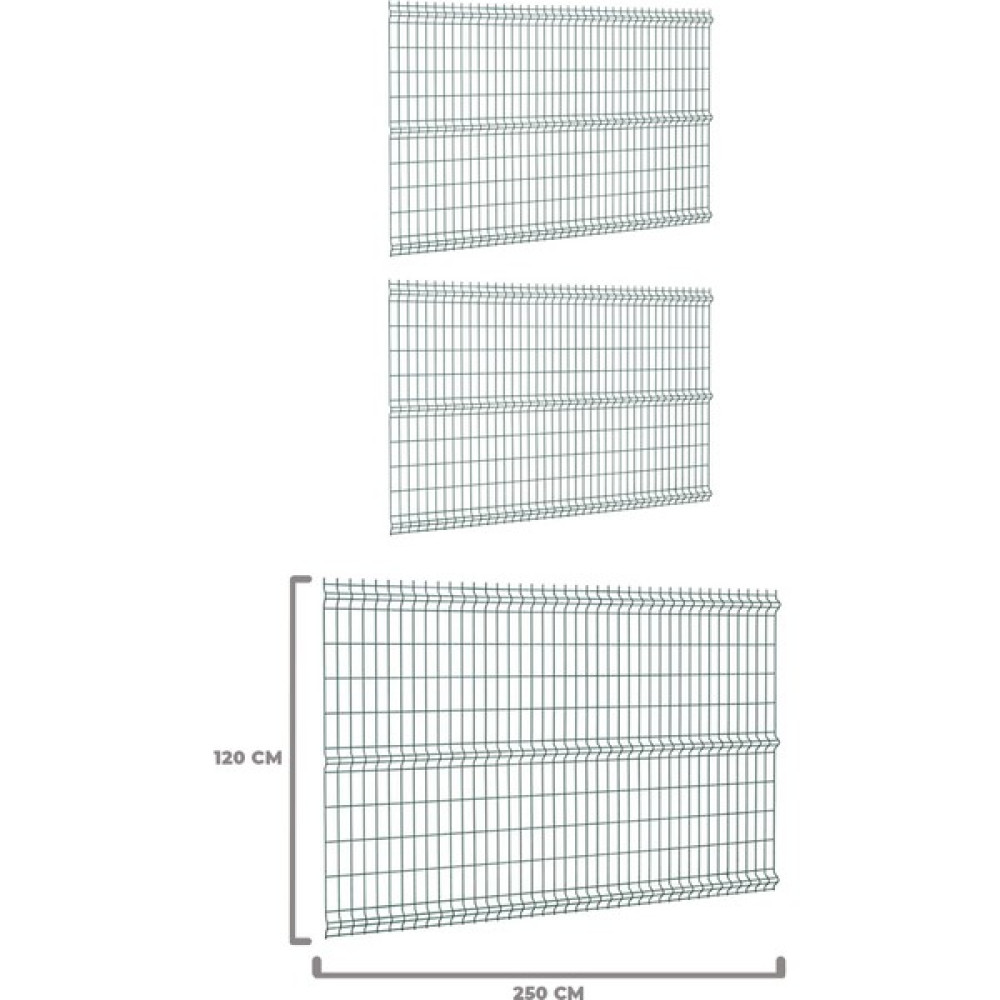 Telfence 3 'lü Panel Çit Teli 120X250 cm Çift Telli Avantaj Paketi (7,5 Metre) - Yeşil Bahçe Çiti Fiyatı