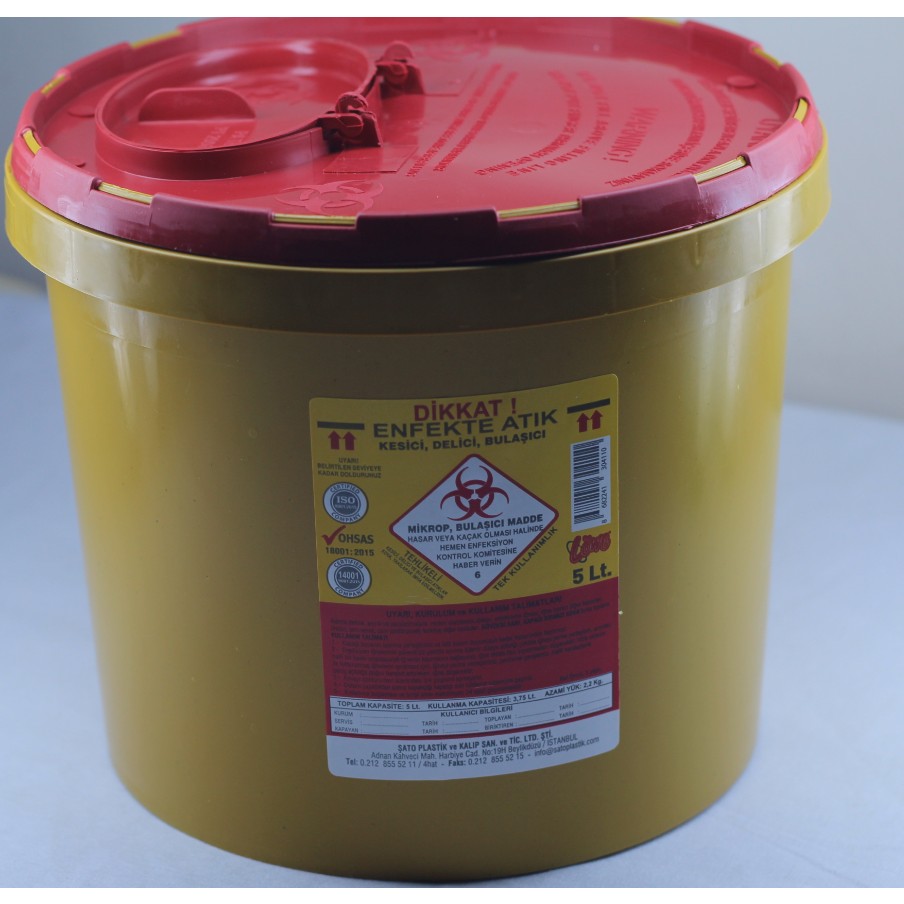 Telkar Tıbbi Atık Kovası 5 Lt Oto Seyahat Ürünleri Fiyatı