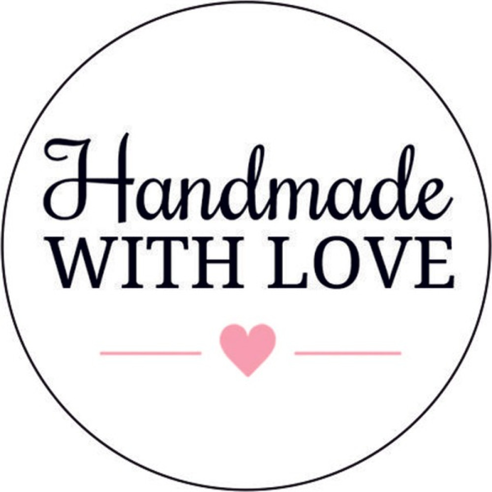 Tellgraf Şeffaf Handmade With Love Yazılı Sticker(4x4 Cm) - 4 x 4 cm - Beyaz Duvar Stickerı Fiyatı