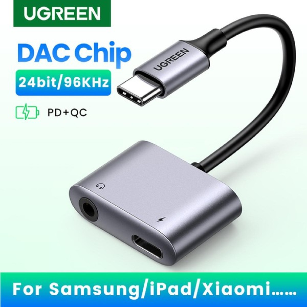 Telmba Ugreen USB C - Aux Kablo Adaptörü Tip C 3.5mm Aux Kulaklık Dönüştürücü Dac Çip Pd Qc Şarj iPad Pro 2020,2018, Huawei P20 Pro Samsung S20 Fe,... Bilgisayar Çevirici ve Adaptörü Fiyatı