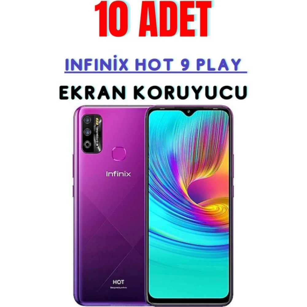 Telpox Infinix Hot 9 Play Temperli Cam Ekran Koruyucu Süper Ekonomik Paket ( 10 Adet ) - Şeffaf Cep Telefonu Ekran Koruyucusu Fiyatı