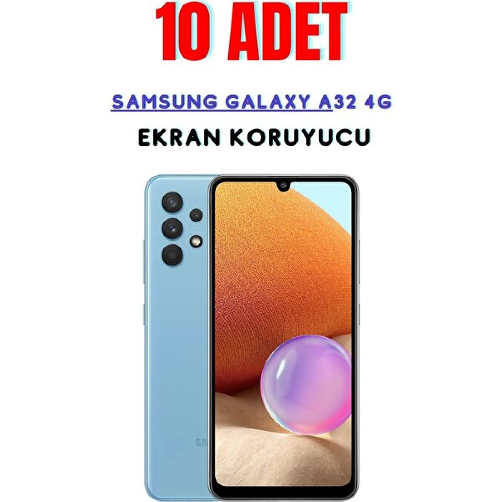 Telpox Samsung Galaxy A32 4g Temperli Cam Ekran Koruyucu Süper Ekonomik Paket ( 10 Adet ) - Şeffaf Cep Telefonu Ekran Koruyucusu Fiyatı