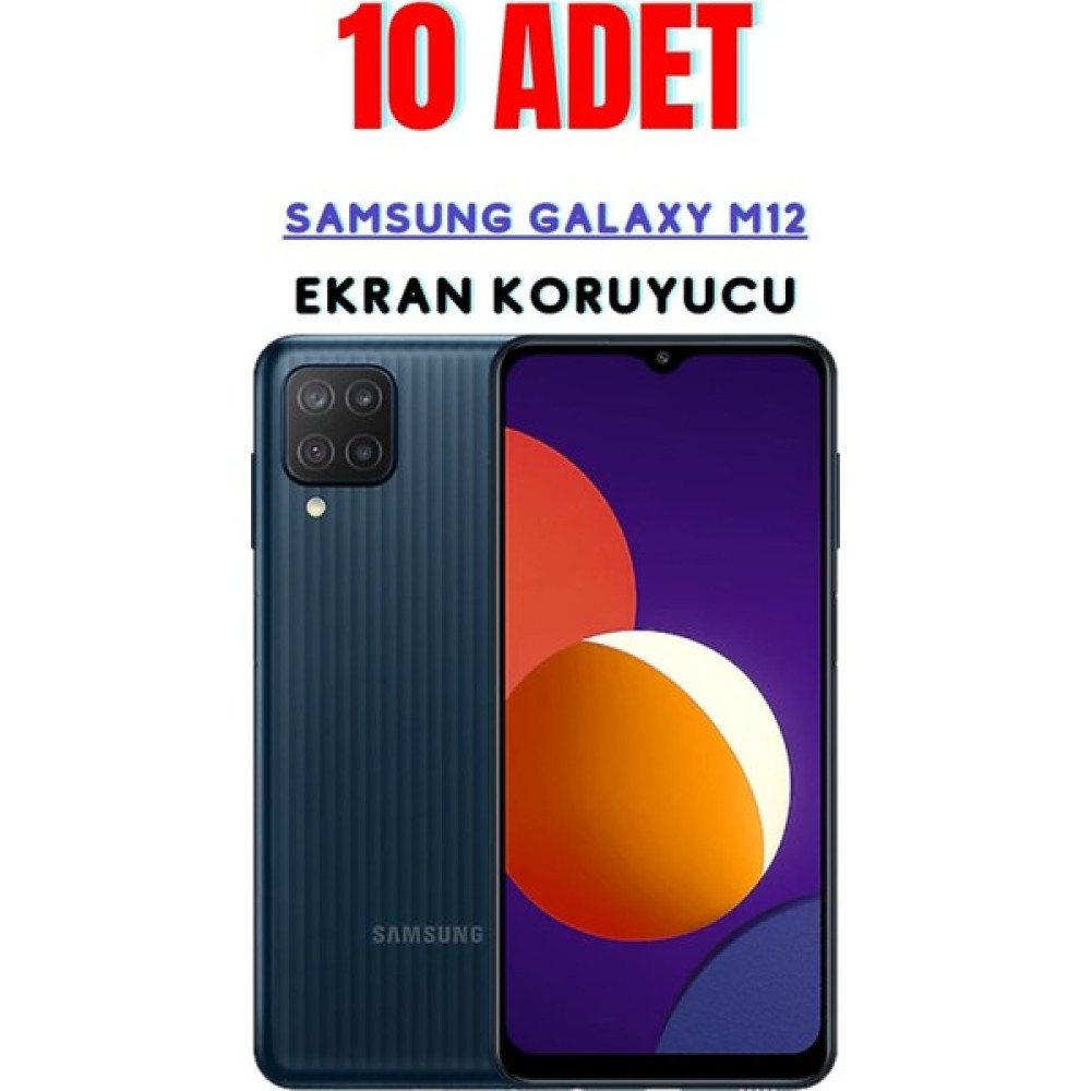 Telpox Samsung Galaxy M12 Temperli Cam Ekran Koruyucu Süper Ekonomik Paket ( 10 Adet ) - Şeffaf Cep Telefonu Ekran Koruyucusu Fiyatı