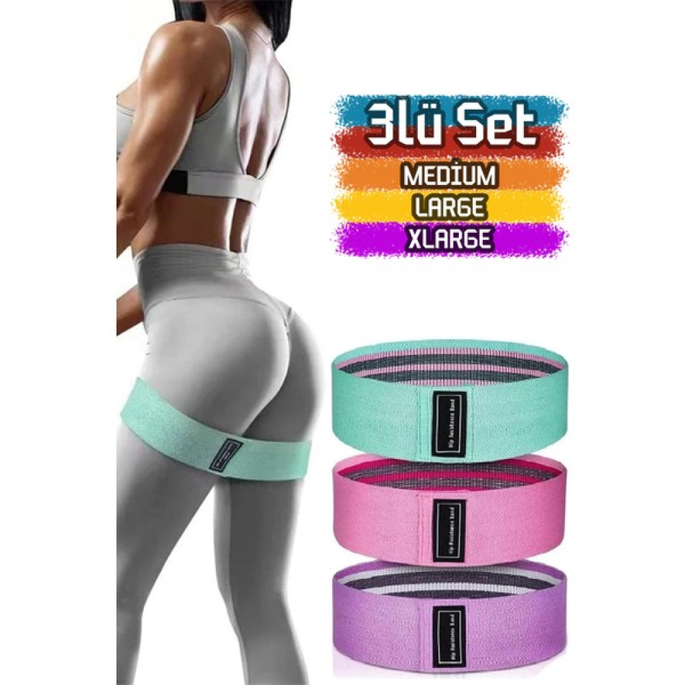 Telvesse 3lü Direnç Bandı Pilates Yoga Aerobik Squat Fitness Kalça Bacak Egzersiz Lastiği Gerdirme Bandı Kondisyon Aletleri Fiyatı