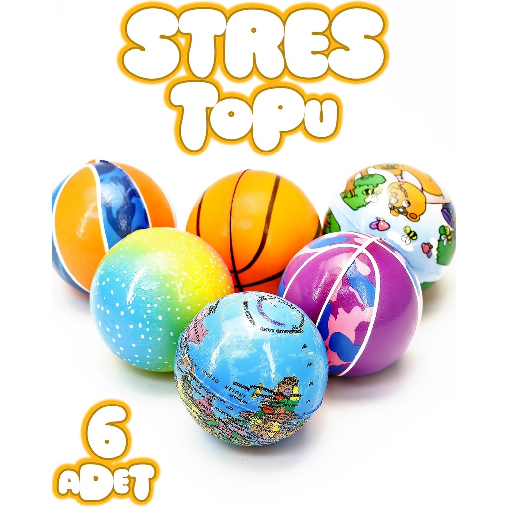 Telvesse 6 Adet Stres Topu Pu Kedi Oyuncağı Eğitici Avuç Güçlendirici Yumuşak No Stres Toy Ball Top 6 cm Evcil Hayvan Ürünleri Fiyatı