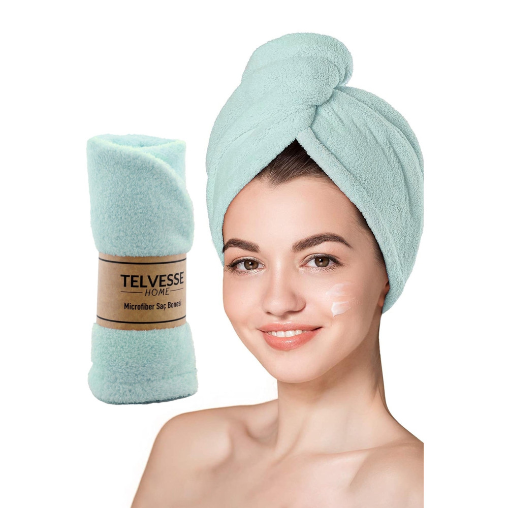Telvesse Kalın Mikrofiber Saç Havlusu Plaj Deniz Havuz Bonesi Kurulama Banyo Saç Kurutma Baş Havlusu Turkuaz Banyo Havlusu Fiyatı