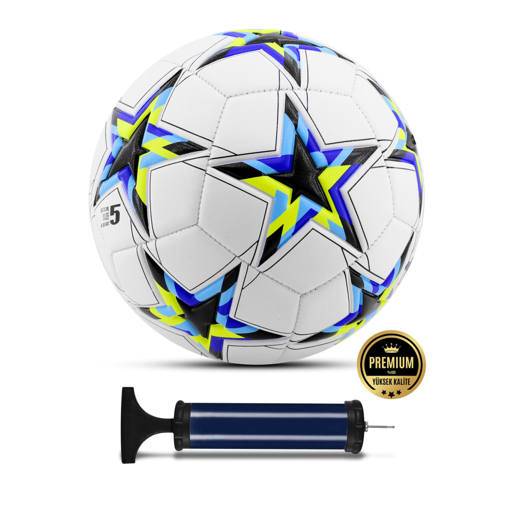 Telvesse Orijinal Futbol Topu Şampiyonlar Ligi Pompalı Sert Zemin Halı Saha Futbol Topu No:5 Siyah 034 Toplar Fiyatı