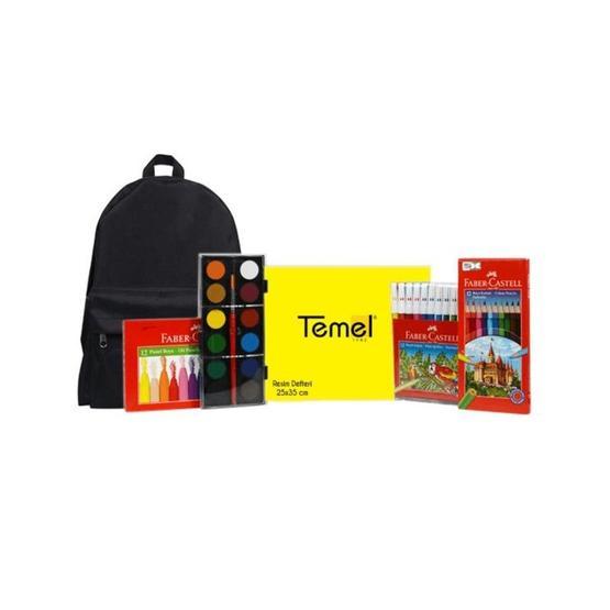 Temel Büyük Sırt Çantası ve Faber Castell Kırtasiye Seti Kalem Seti Fiyatı