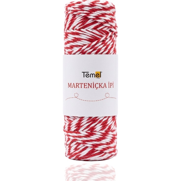 Temel Marteniçka Ipi Kırmızı Beyaz, 100 Metre 2 Mm, Bileklik ve Hediye Paketleme Için Dekoratif Ip Diğer Fiyatı