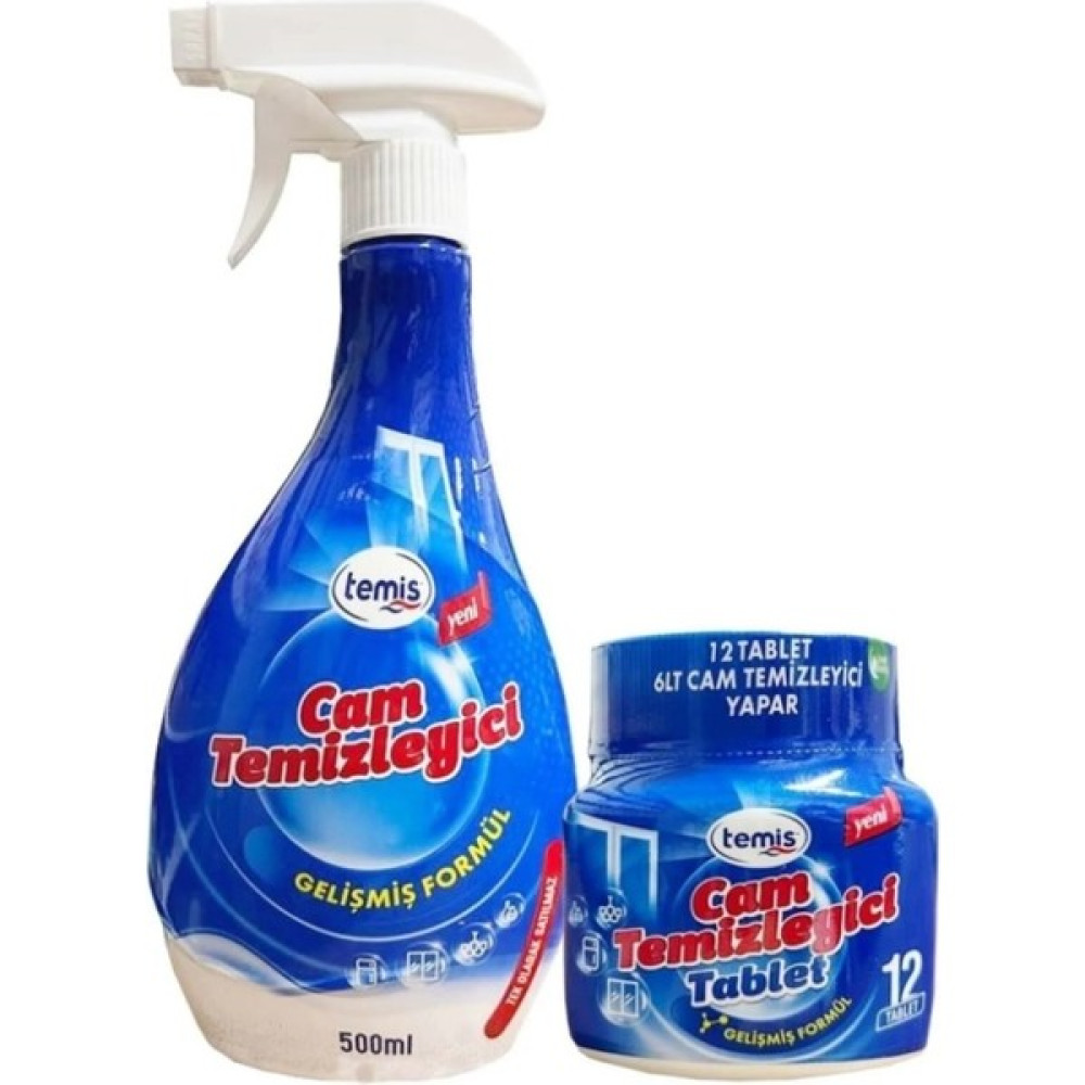 Temis Yeni Nesil Silikonlu Cam Temizleyici Tablet (1 Adet = 12 Tablet) = 6 Lt Eşdeğer + Şişe Hediye - 6 Litre Oto Boyaları Fiyatı