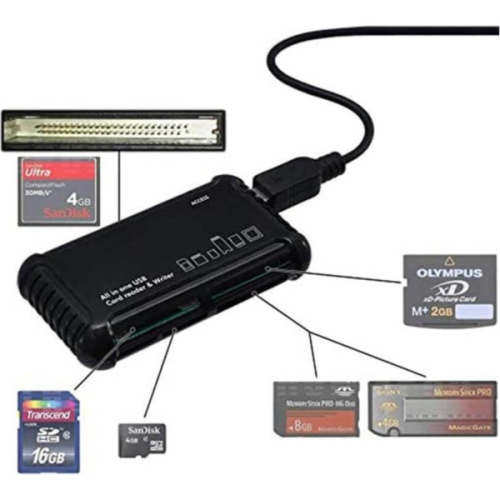 Temiz Pazar Compact Flash Cf Çoklu Kart Okuyucu Sd Mmc Cf Ms Siyah Hafıza Kartları Fiyatı