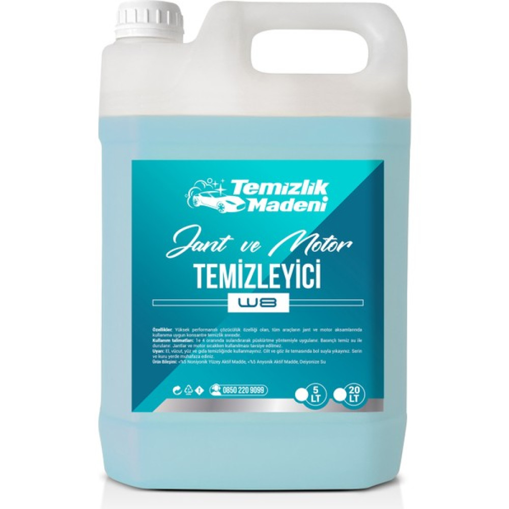 Temizlik Madeni Jant ve Motor Temizleyici W8 5 Lt Oto Yıkama Ürünleri Fiyatı