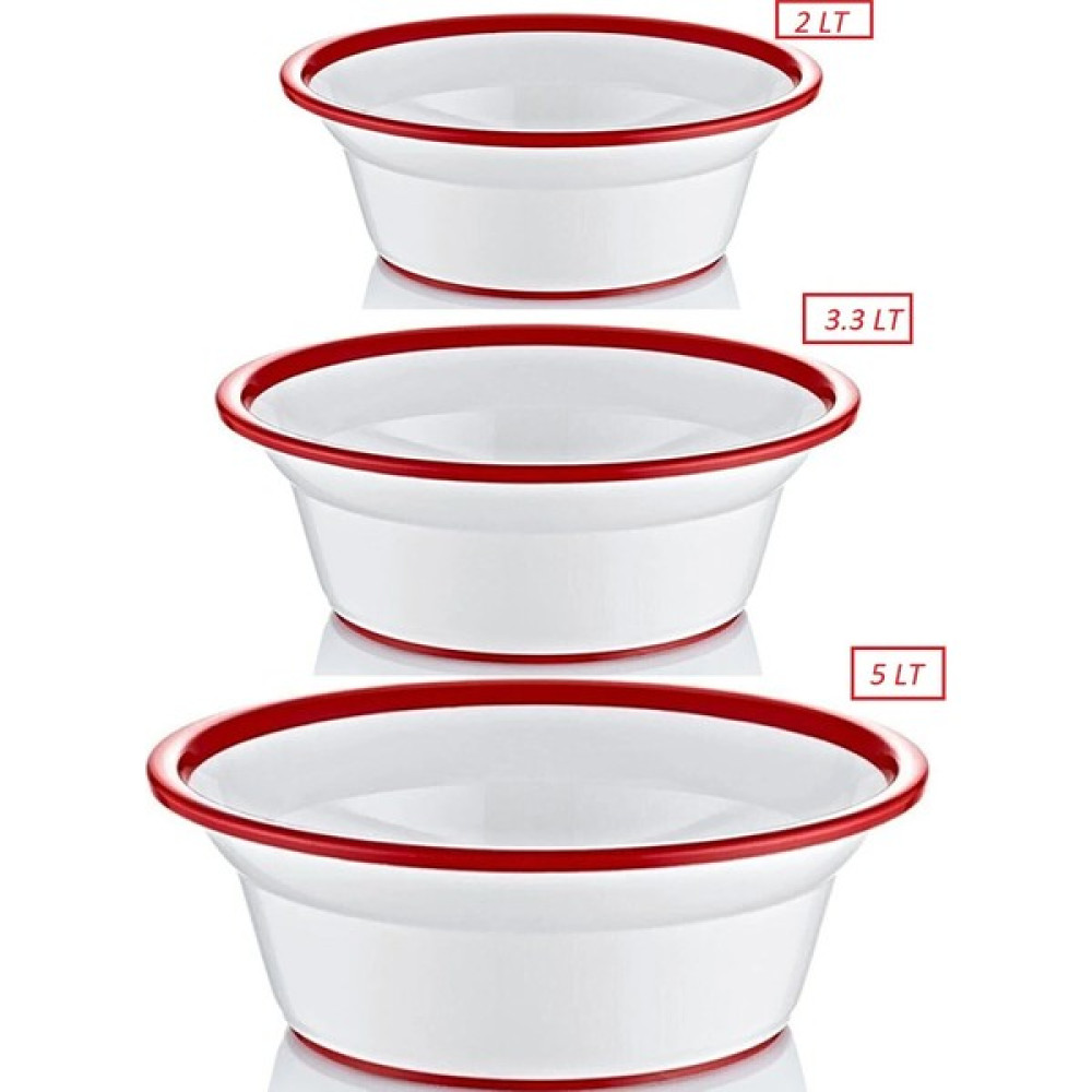 Temmuz Home Lüx Desenli 3'lü Saklama Kabı Seti 5 Lt 3.3 Lt 2 Lt Badya Kırmızı Beyaz Saklama Kapları Fiyatı