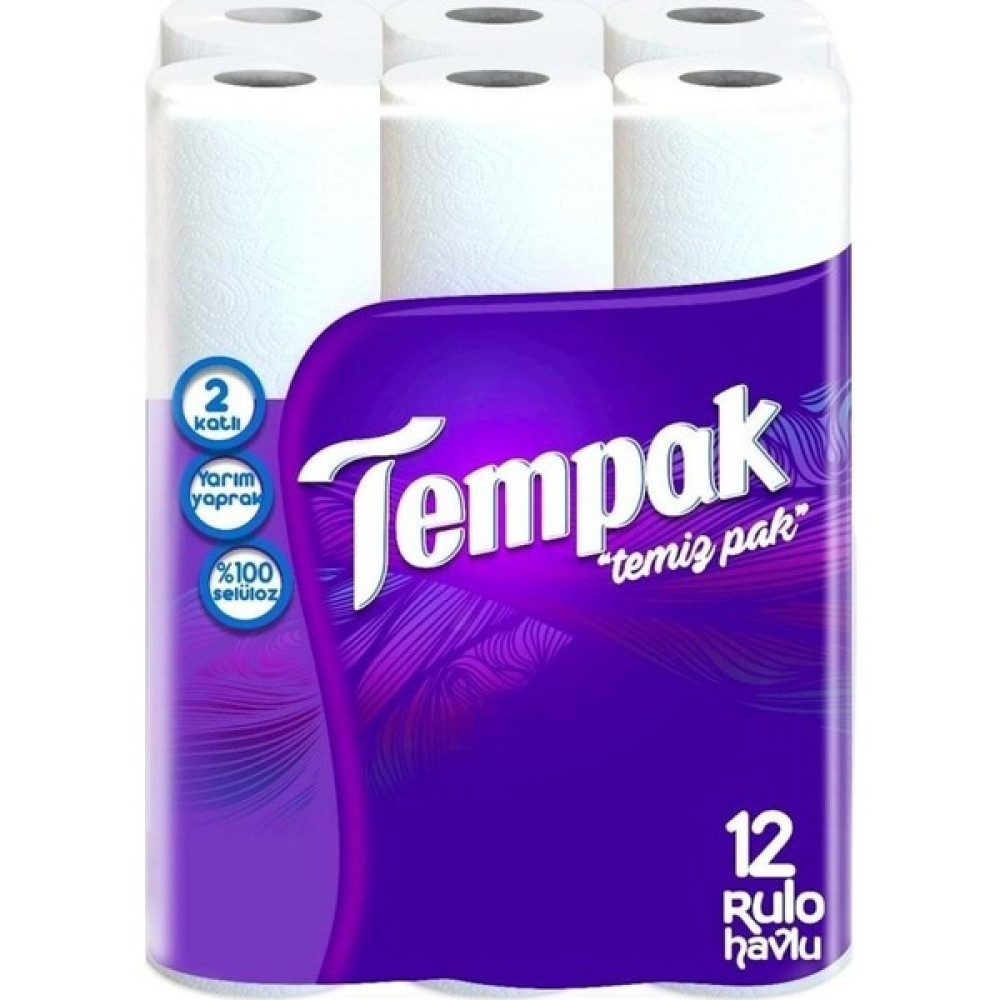 Tempak 36 Rulo (12 x 3) Çift Kat Kağıt Havlu Kağıt Havlu Fiyatı