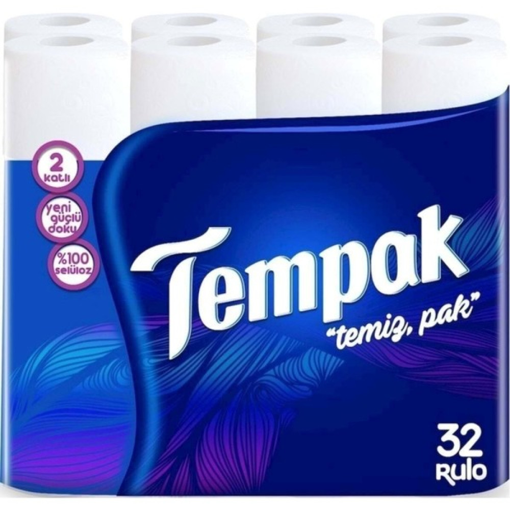 Tempak Tuvalet Kağıdı Çift Katlı 32'li - Beyaz Tuvalet Kağıdı Fiyatı
