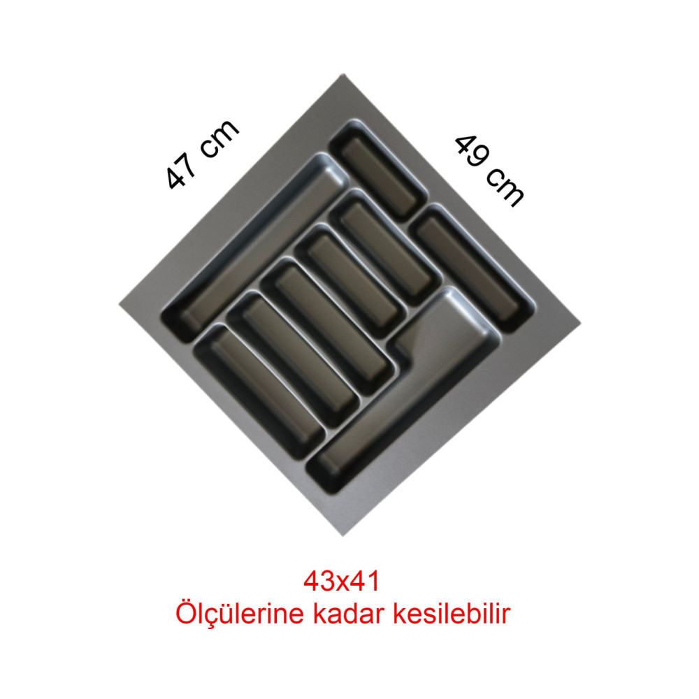 Tempo Gri Renk Çekmece Içi Düzenleyici Kaşıklık T-2247 / 47x49 Cm Mutfak Gereçleri Fiyatı