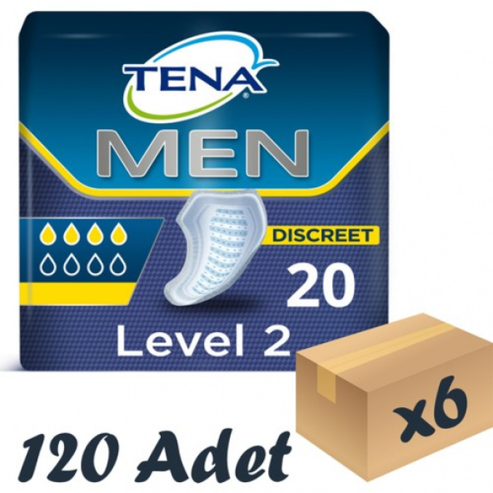 Tena Men Level 2 Erkek Mesane Pedi 20Li 6 Paket / 120 Adet Hasta Bezleri ve Temizliği Fiyatı