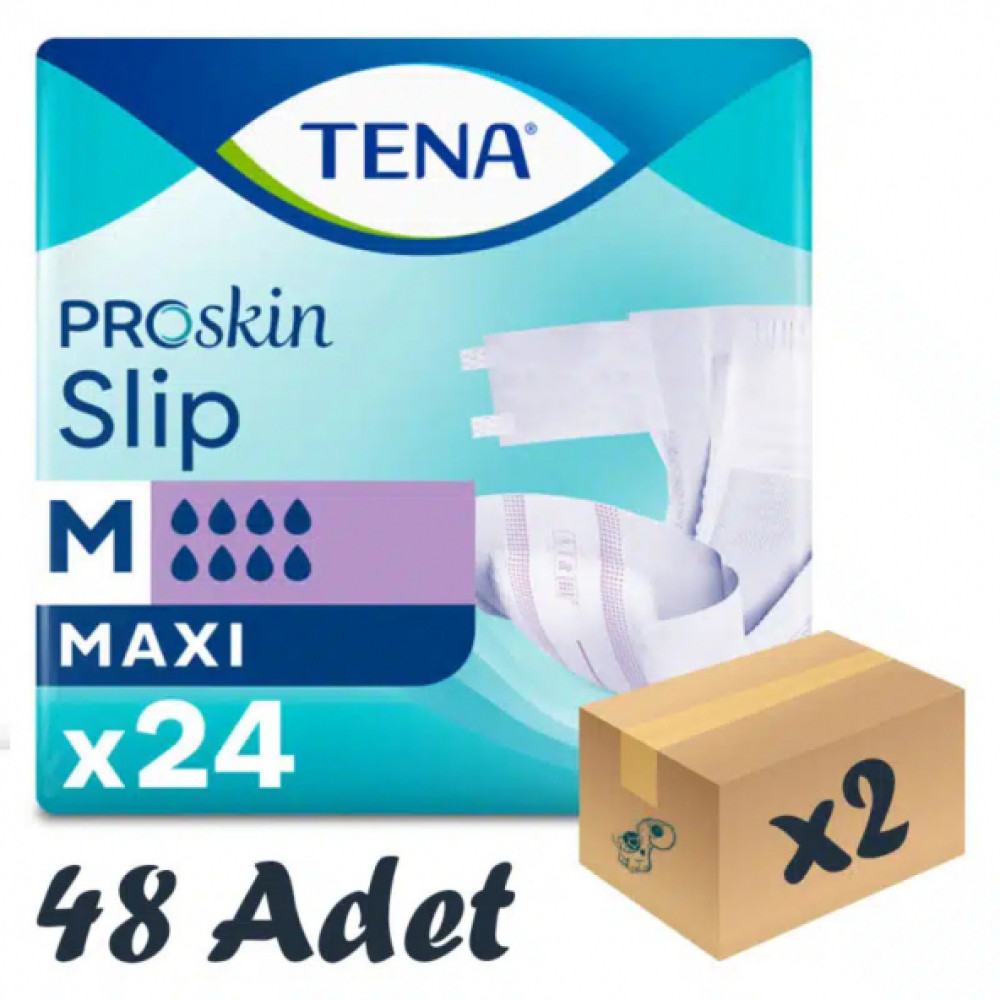 Tena Slip Maxi Bel Bantli Hasta Bezi, Orta Boy (M), 8 Damla, 24Lu 2 Paket 48 Adet Hasta Bezleri ve Temizliği Fiyatı