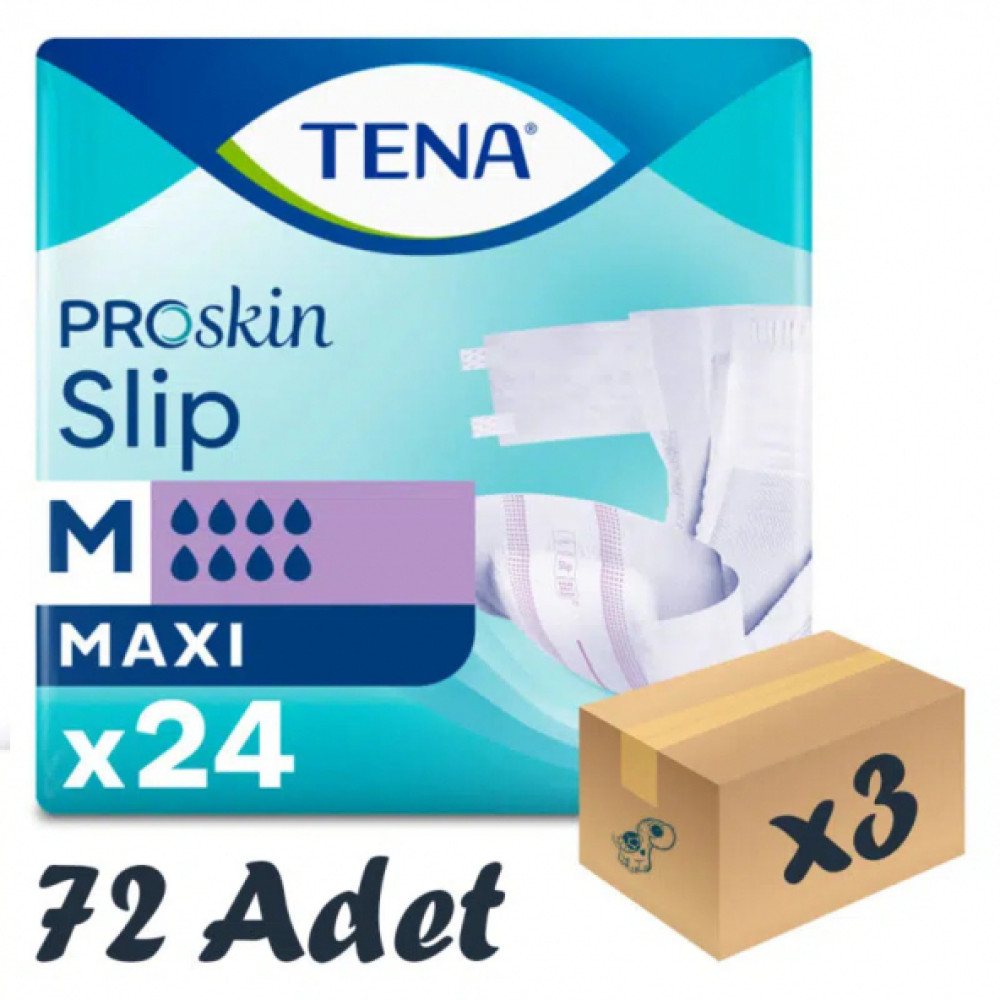 Tena Slip Maxi Bel Bantli Hasta Bezi, Orta Boy (M), 8 Damla, 24Lu 3 Paket 72 Adet Hasta Bezleri ve Temizliği Fiyatı