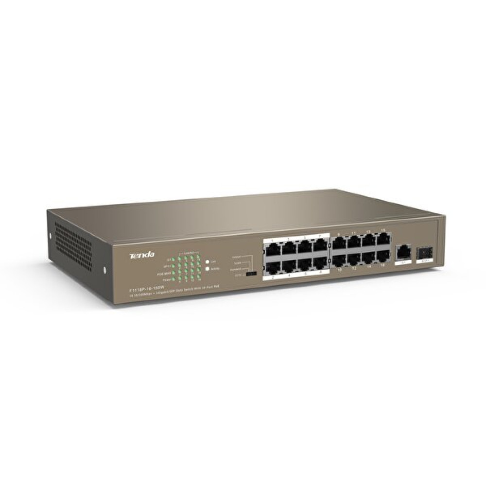 Tenda Tef1118P-16-150W 16 Port 10/100 PoE Switch USB & Firewire Ürünleri Fiyatı