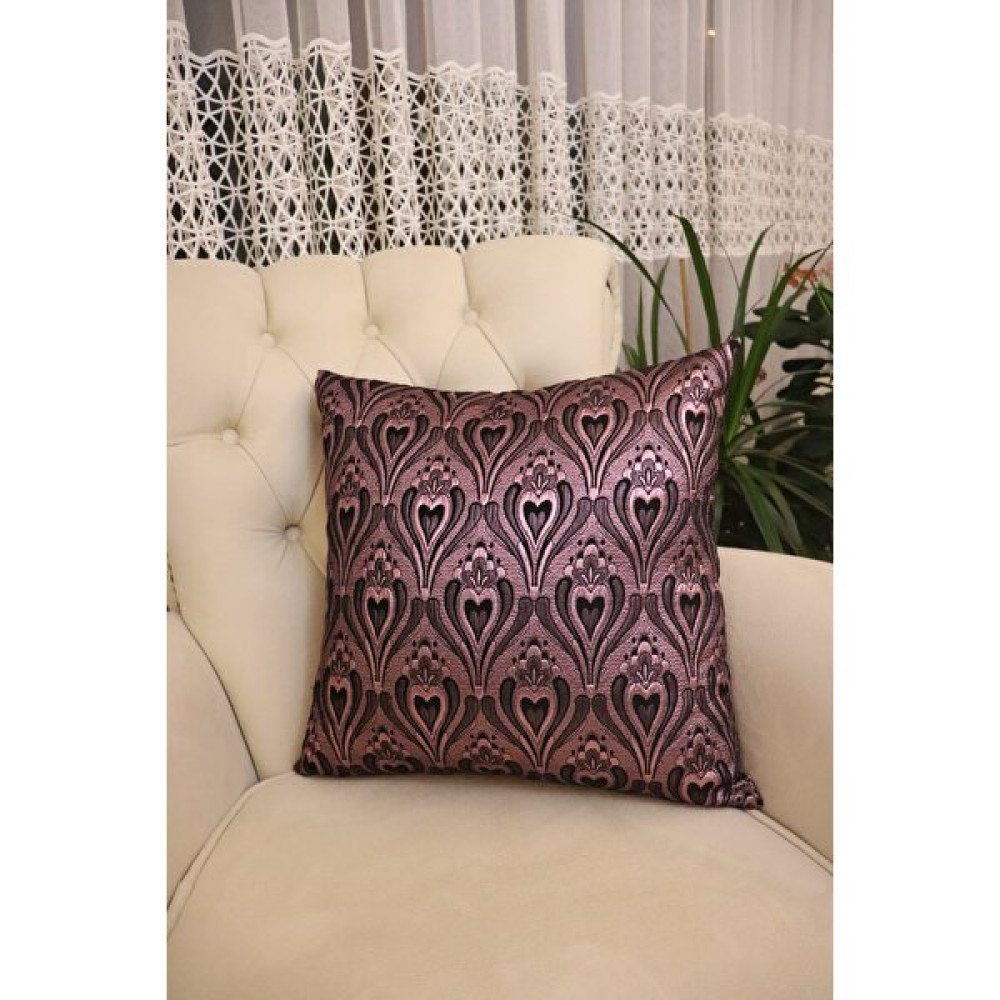 Tende Tekstil 45X45 cm Jakar Brokar Kırlent Kılıfı - Gül Kurusu - 45 x 45 cm Kırlent / Mobilya Yastığı Fiyatı