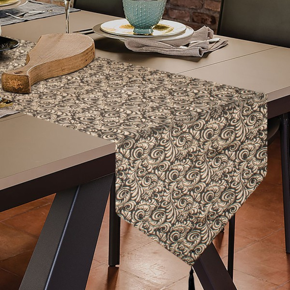 Tende Tekstil Anafor Runner - 40 x 140 cm - Kahverengi Masa Örtüsü Fiyatı