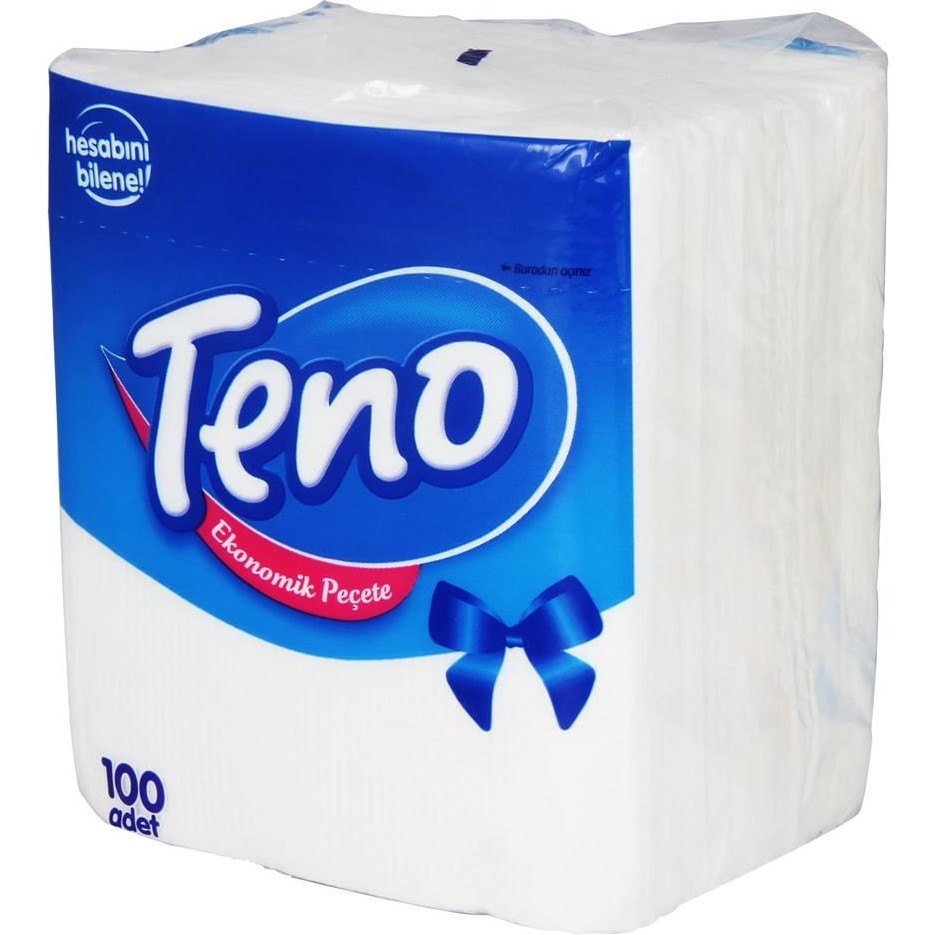 Teno 1 Koli Teno 32 Paket 100'LÜ Kare Peçete Servis Peçetesi - Beyaz Diğer Fiyatı