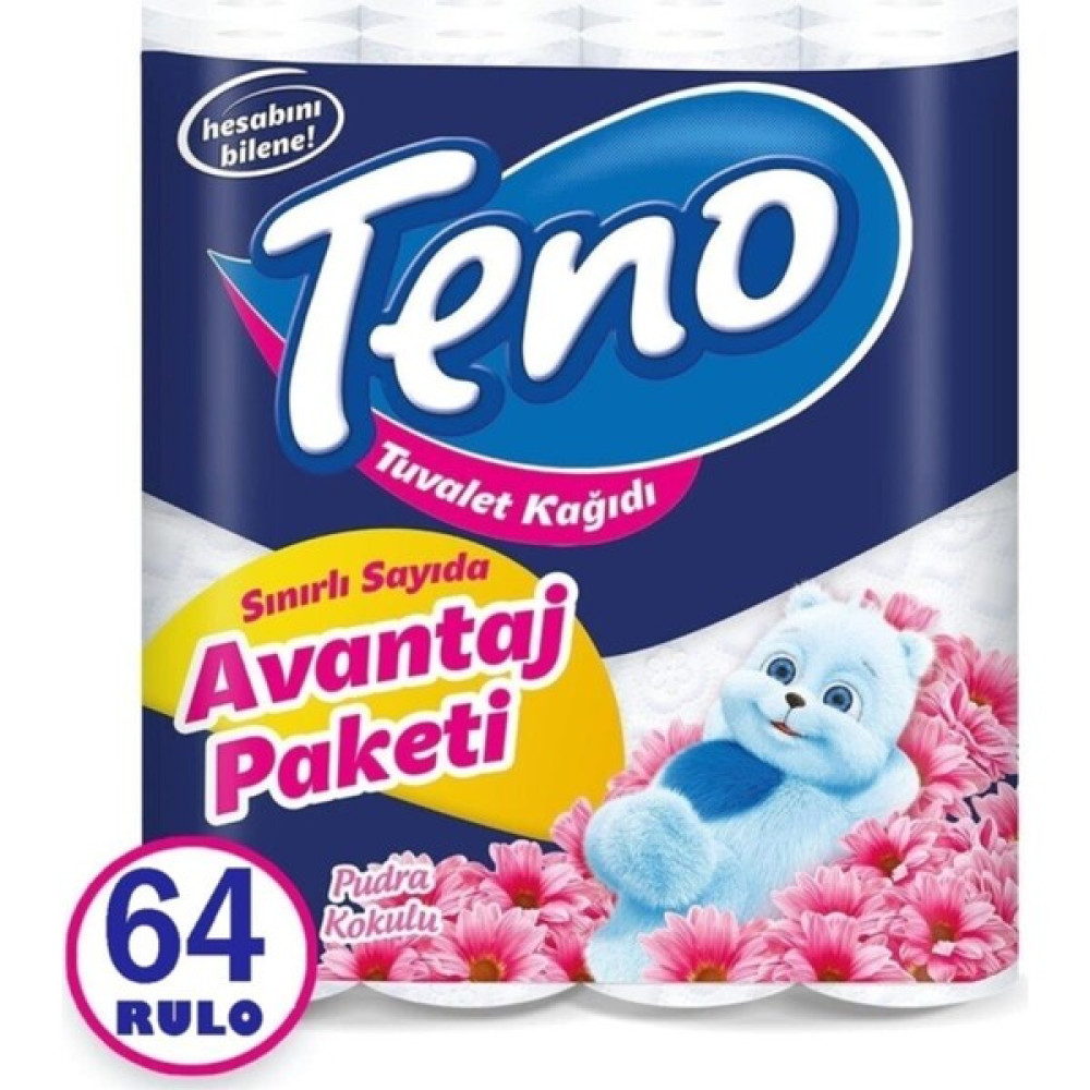 Teno Tuvalet Kağıdı Pudra Kokulu 64 Rulo ( 32 Li x 2 Adet) Tuvalet Kağıdı Fiyatı