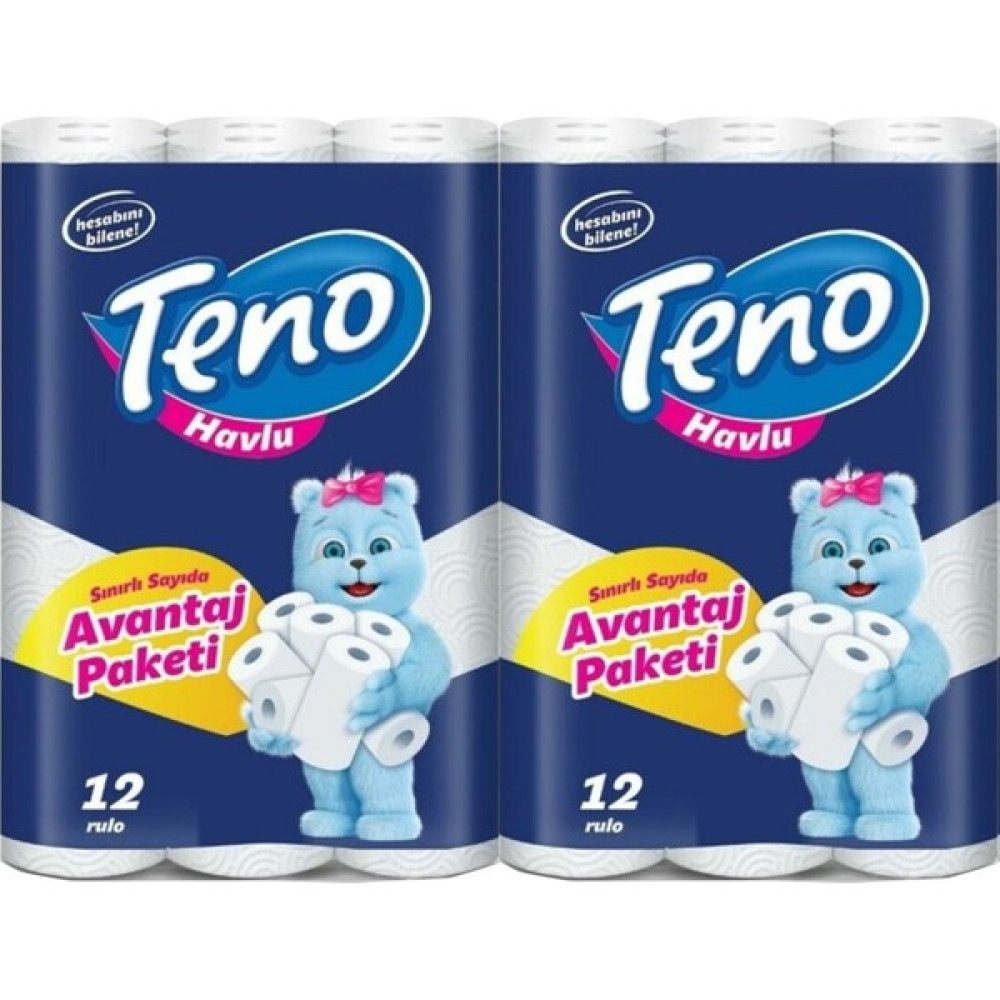 Teno Ultra Kağıt Havlu Çift Katlı 12'li Paket (2'li Set) Kağıt Havlu Fiyatı