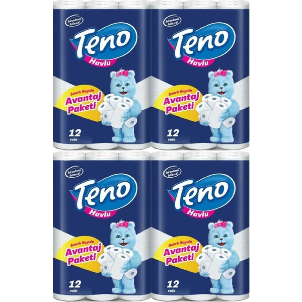 Teno Ultra Kağıt Havlu Çift Katlı 12'li Paket (4'lü Set) Kağıt Havlu Fiyatı