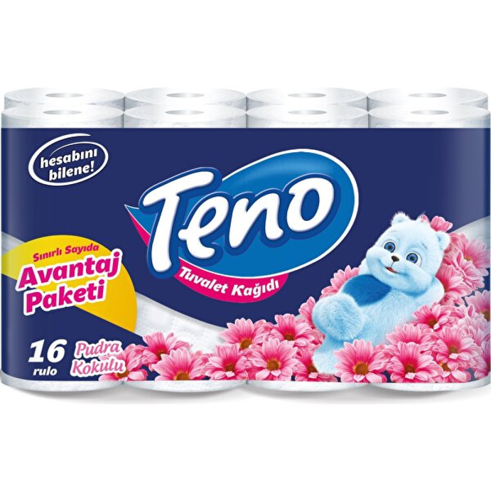 Teno Ultra Tuvalet Kağıdı Çift Katlı 16 Lı Paket Pudra Kokulu (Avantaj Pk Serisi) - Beyaz Tuvalet Kağıdı Fiyatı