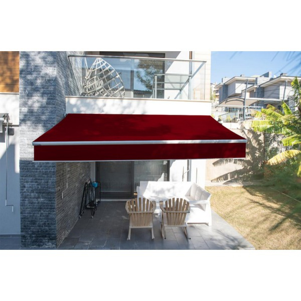 Tentecim Pergola Gölgelendirme Mafsallıtente 350×300 - Bordo - 3.5 metre Bahçe Tentesi Fiyatı